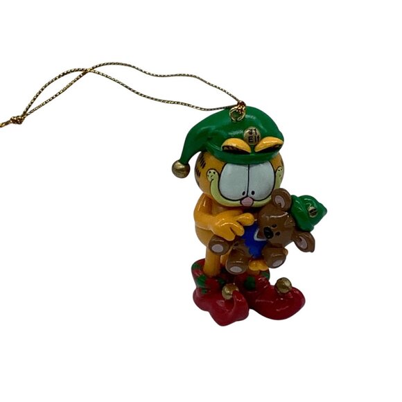 Vtg Garfield Christmas Ornament Pooky Teddy Bear 1996 Enesco Figurine 3” Tall - Picture 4 of 5